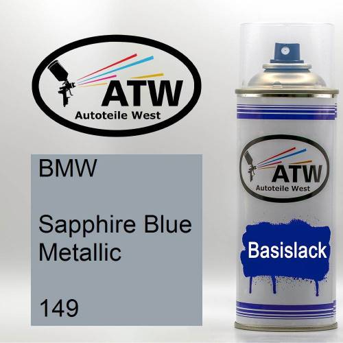 BMW, Sapphire Blue Metallic, 149: 400ml Sprühdose, von ATW Autoteile West.